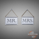 Lot de 2 pancartes Mr & Mrs