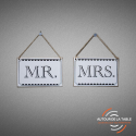 Lot Pancartes Mr & Mrs