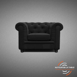 Fauteuil Chesterfield Noir 1 place